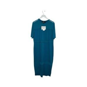 NINA PARKER Trendy Short-sleeve Midi Mesh Dress In Turkish Tile Plus Size 2X NWT